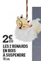 les 2 renards en bois à suspendre