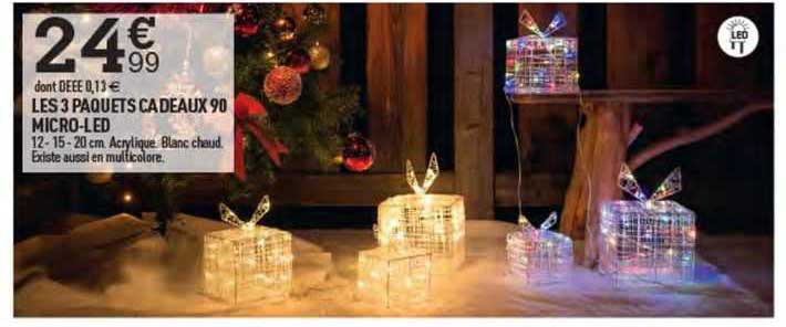 les 3 paquets cadeaux 90 micro-led