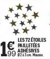 les 72 étoiles pailletées adhésives
