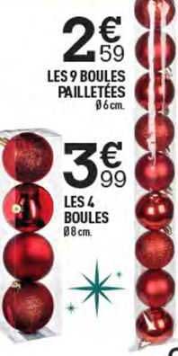 les 9 boules pailletées, les 4 boules