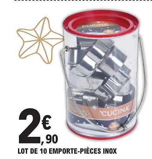 lot de 10 emporte-pièces inox