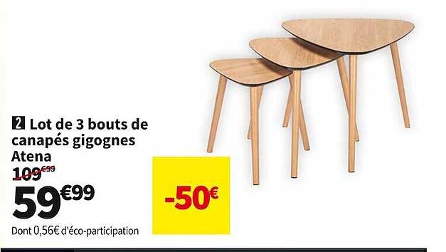 lot de 3 bouts de canapés gigognes atena