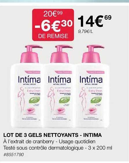 Lot De 3 Gels Nettoyants - Intima