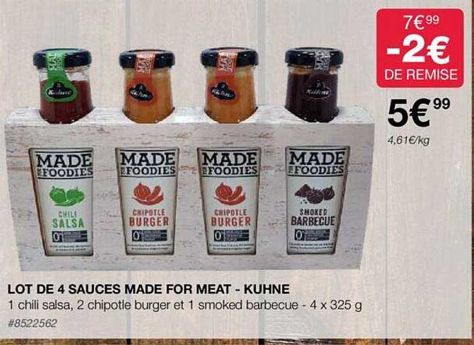 lot de 4 sauces made for meat - kuhne