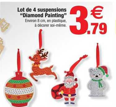 lot de 4 suspensions "diamond painting"