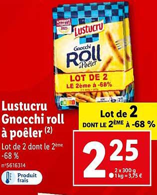 lustucru gnocchi roll à poêler