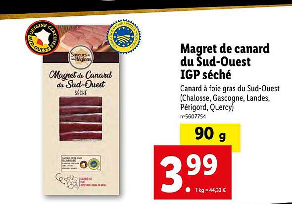 magret de canard du sud-ouest igp séché saveur de nos régions