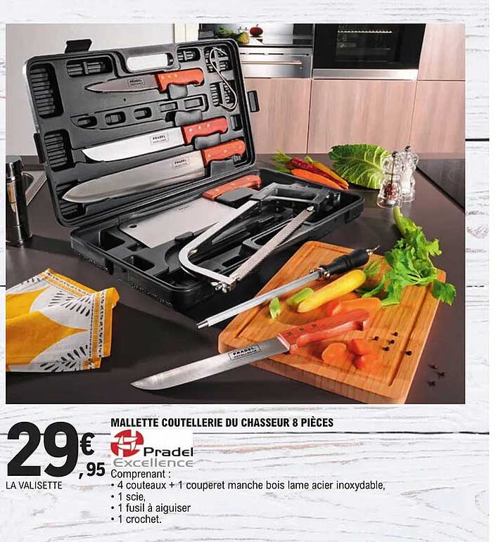 mallette coutellerie du chasseur 8 pièces pradel excellence