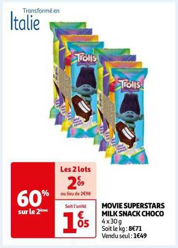 movie superstars milk snack choco