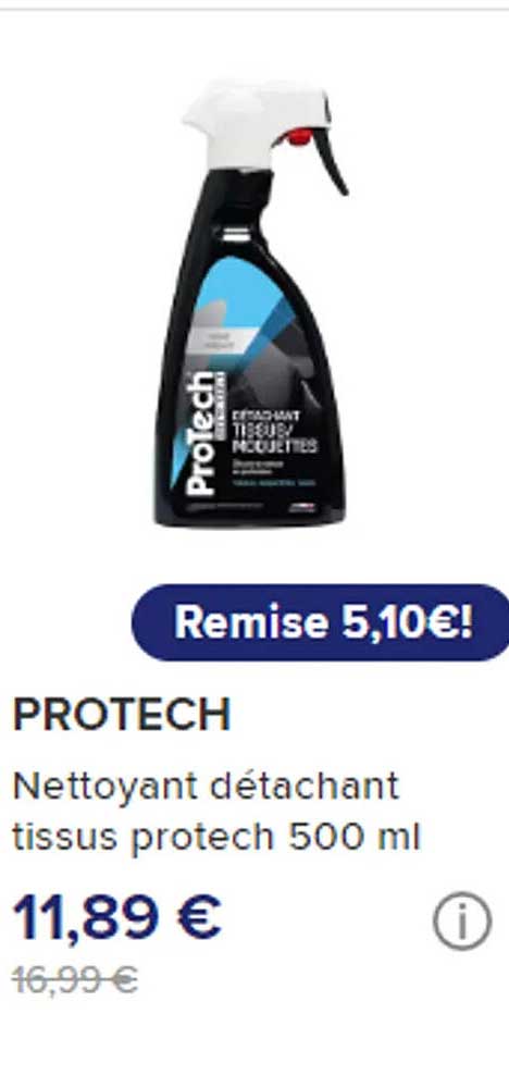 nettoyant détachant tissus protech 500 ml
