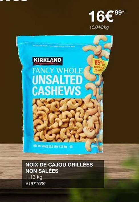 noix de cajou grillées non salées kirkland signature