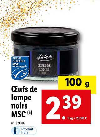 œufs de lompe noirs msc deluxe
