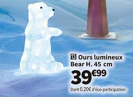 ours lumineux bear h. 45 cm