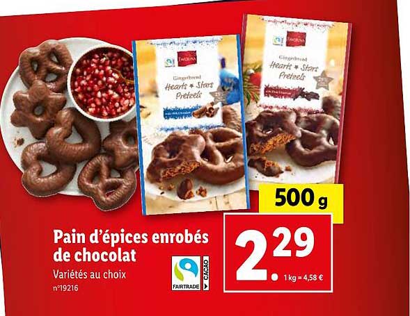 pain d'épices enrobés de chocolat