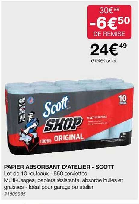 papier absorbant d'atelier - scott