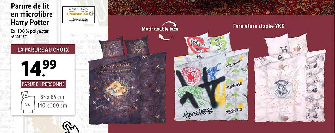 parure de lit en microfibre harry potter
