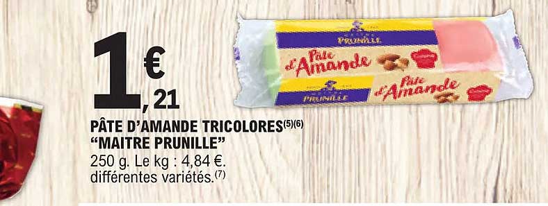pâte d'amande tricolores "maitre prunille"