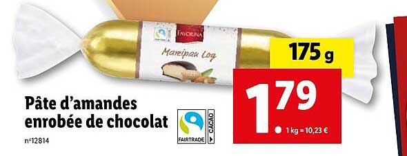 pâte d'amandes enrobée de chocolat favorina