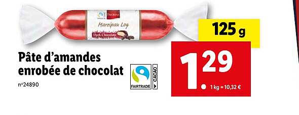 pâte d'amandes enrobée de chocolat