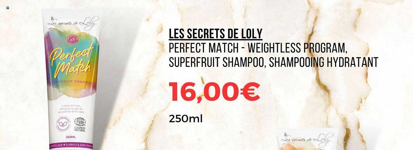 perfect match - weightless program superfruit shampoo, shampooing hydratant - les secrets de loly