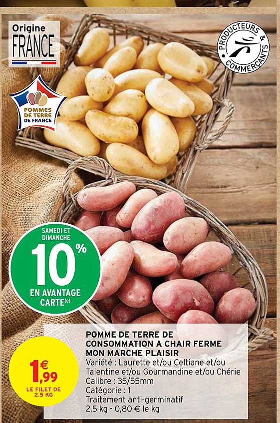 Pomme De Terre De Consommation à Chair Ferme Mon Marché Plaisir