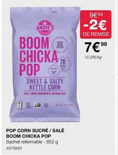 pop corn sucré / salé boom chicka pop