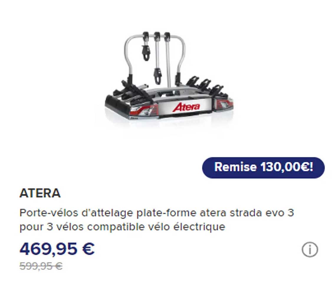 Porte-vélos D'attelage Plate-forme Strada Evo 3 Pour 3 Vélos Compatible Vélo électrique