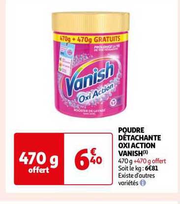 poudre détachante oxi action vanish