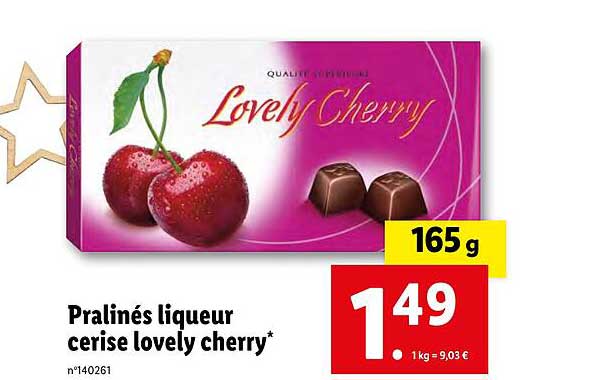 pralinés liqueur cerise lovely cherry