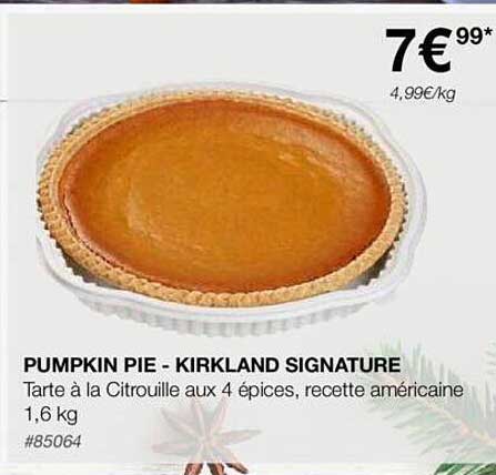 pumpkin pie - kirkland signature