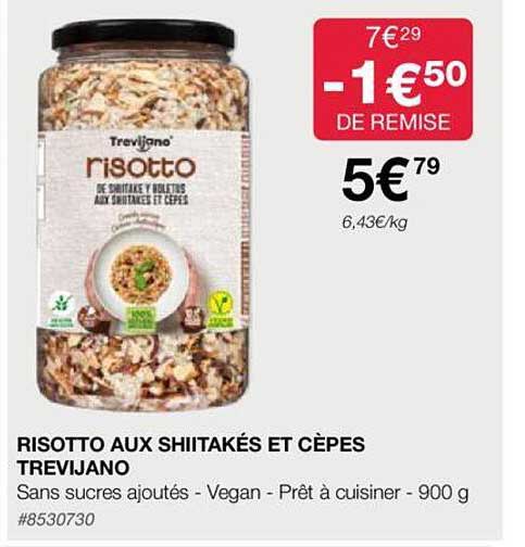 risotto aux shiitakés et cèpes trevijano