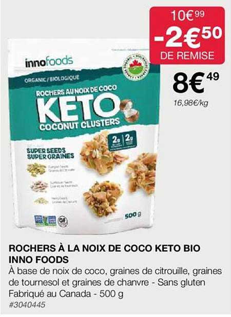 rochers à la noix de coco keto bio inno foods