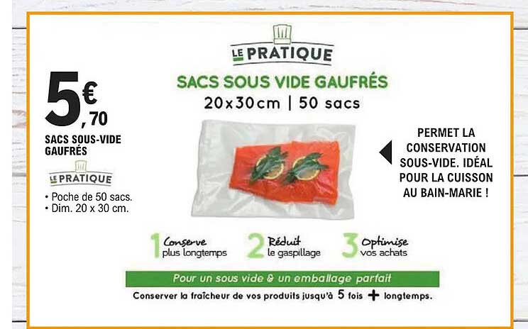 sacs sous-vide gaufrés le pratique