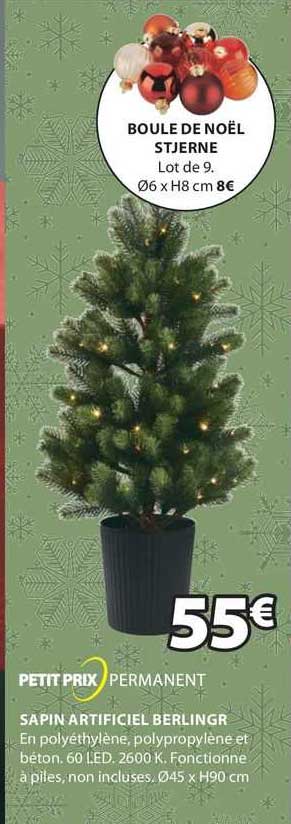 sapin artificiel berlinger, boule de noël stjerne