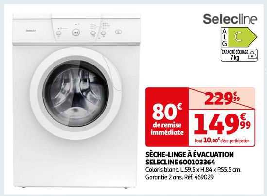 sèche-linge à évacuation selecline 600103364