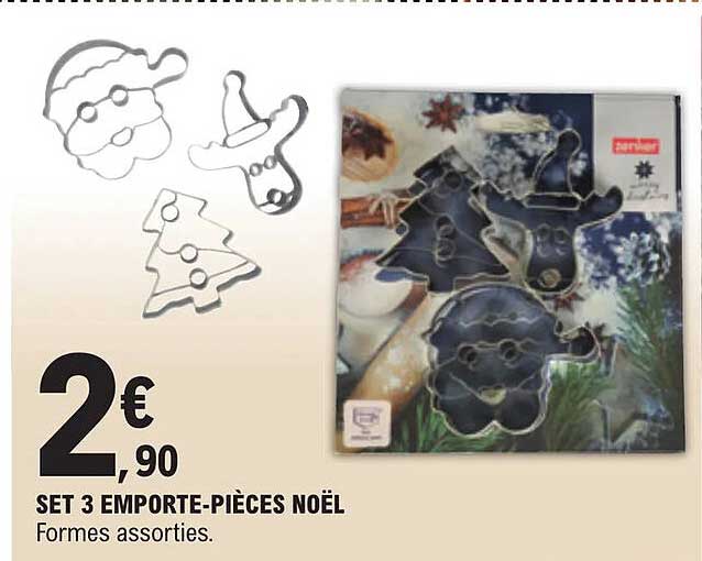 set 3 emporte-pièces noël
