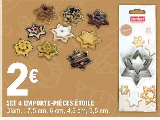 set 4 emporte-pièces étoile