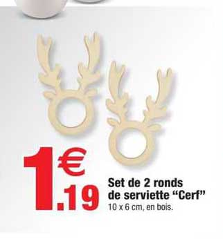 set de 2 ronds de serviettes "cerf"