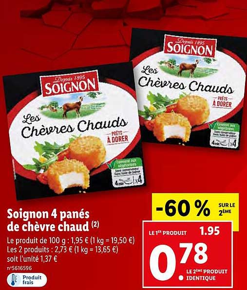 Soignon 4 Panés De Chèvre Chaud