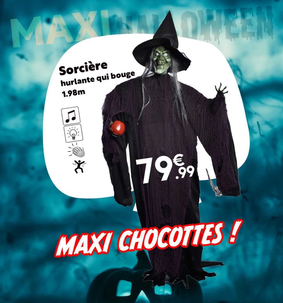 sorcière hurlante qui bouge 1.98m