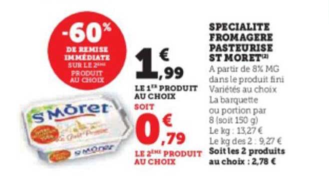 spécialité fromagère pasteurisé st môret