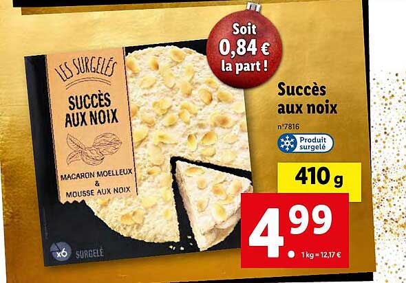succès aux noix les surgelés