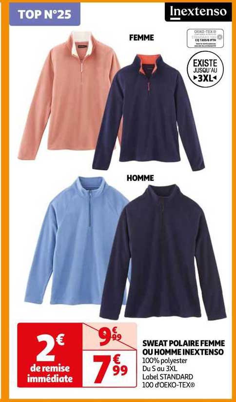 Sweat Polaire Aire Femme Ou Homme Inextenso