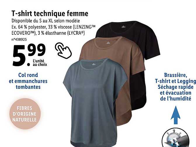 t-shirt technique femme