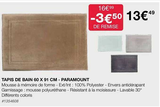 Tapis De Bain 60 X 91 Cm - Paramount