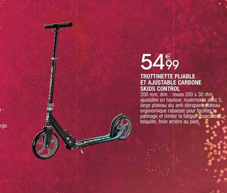 trottinette pliable et ajustable carbone skids control