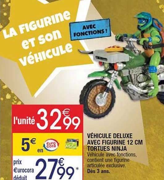 véhicule deluxe avec figurine 12 cm tortues ninja