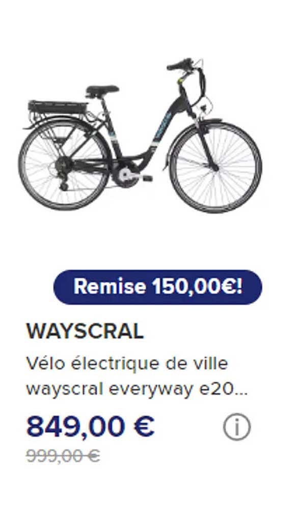 vélo électrique de ville wayscral everyway e20...