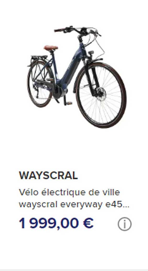 vélo électrique de ville wayscral everyway e45...