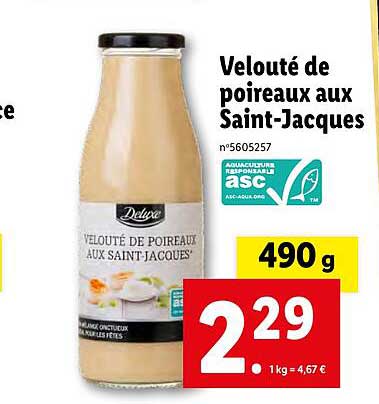 velouté de poireaux aux saint-jacques deluxe
